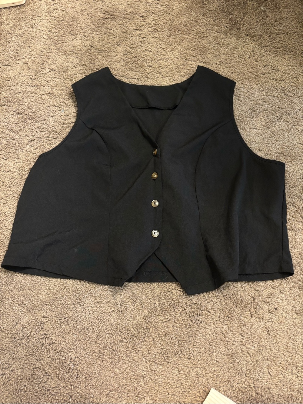 SHEIN Black Button-Front Women's Vest